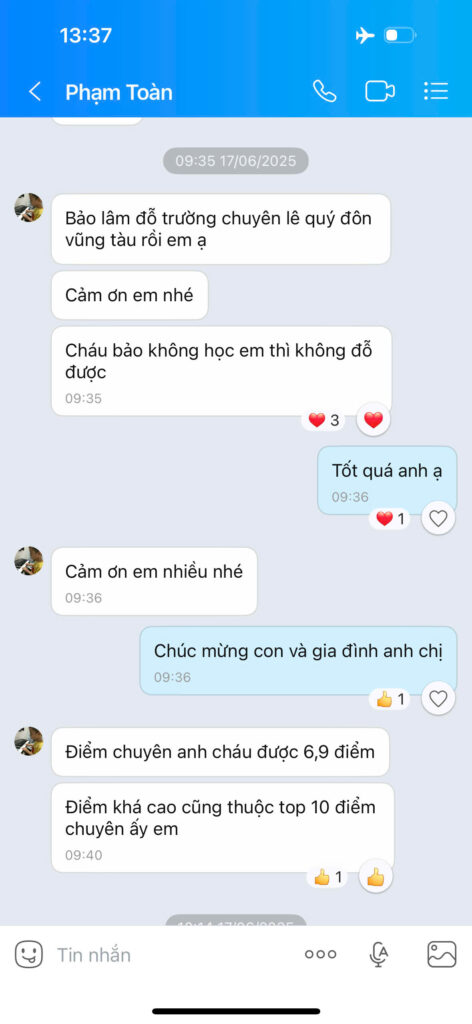 Ôn thi chuyên vào lê quý đôn bà rịa vũng tàu